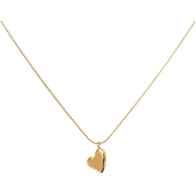collar de niche design asymmetric heart necklace women light luxury simple peach titanium steel choker chain pendant for gift