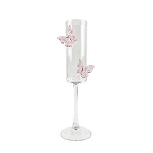 Copas de Champán de 7oz Adornadas con Mariposas, Copas de Vino Transparentes en Oferta, Precio Bajo, Cristalería de Alta Calidad - Product Image 6