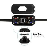Interrupteur à cordon en ligne, lot de 2, AC 250V 6A, interrupteur à bascule marche/arrêt pour lampe de table, lampe de bureau, lampe de chevet, éclairage LED, noir