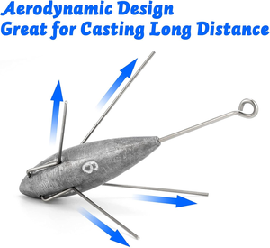 Pesi da pesca con piombino Sputnik per la pesca in acqua salata, avventure in spiaggia, Surf Casting Spider piombini fatti <span class=keywords><strong>di</strong></span> piombo - Product Image 5