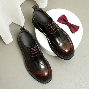 Zapatos de Cuero Dashing Head con Suela Gruesa, Estilo Británico Retro y Casual, Tendencia Clásica de Moda, Zapatos de Negocios para Hombre - Product Image 2