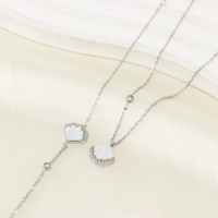 Vente en gros de bijoux de mode de haute qualité en acier inoxydable avec pendentif en zircon, pour femmes, imperméables, hypoallergéniques, personnalisables