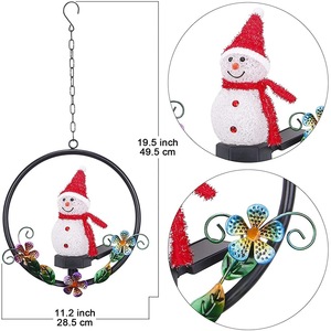 <span class=keywords><strong>Luz</strong></span> Solar LED IP65 para Exteriores, Jardín, Hogar, Encendido Automático en la Oscuridad, Adorno Decorativo de Resina con Forma de Muñeco de Nieve Navideño - Product Image 4