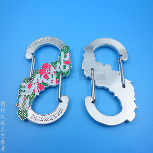Mosquetón de aleación de zinc tipo S, hebilla de ocho, gancho de resorte de doble cabezal, clip de joyería electrochapado y pintado, personalizable - Product Image 4