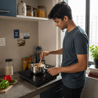 Cuisinière électrique multifonctionnelle infrarouge en céramique 2000W avec contrôle tactile, écran LED, verrouillage enfant et minuterie