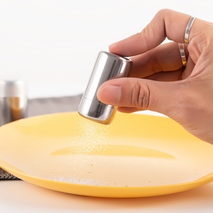2 pièces, mini pots à épices en acier inoxydable, salières et poivrières portables pour l'extérieur - Product Image 1