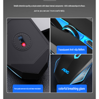Souris de jeu filaire AOC avec éclairage RGB respirant, 6 boutons programmables, ergonomique, USB pour PC, ordinateur portable, ordinateur de bureau, joueur