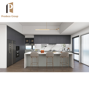 Gran oferta, laca de alto brillo, muebles de diseño moderno, juego de armario de pared de cocina en forma de <span class=keywords><strong>L</strong></span> con herrajes para el hogar - Product Image 5