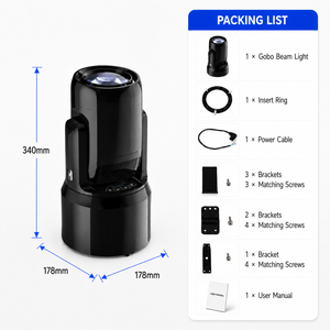 Projecteur LED mobile 180W avec Gobo et faisceau lumineux, IP20 DMX512, effet stroboscopique réglable et arc-en-ciel, éclairage de scène pour discothèque, fête, mariage, événement - Product Image 6