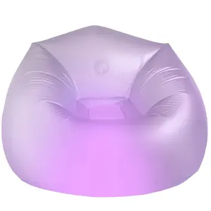 Tugas Berat Vinyl LED Menyala Inflatable Kursi Plastik Tahan Lama Meledakkan Lampu Single Sofa Furniture