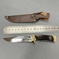 Couteau Bowie d'extérieur en laiton et bois OEM, couteau de bushcraft abordable avec étui en cuir, polissage miroir, acier M390, couteau de chasse