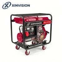 Générateur diesel monocylindre refroidi par air de 6,5 kW, 4 temps, moteur 190F 477cc, démarrage électrique, silencieux, EURO 5 pour la maison