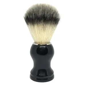 China Made Newest Design Black Plastic Handle Synthetic Hair Shaving Brush For Gift For Men Shave For Barber Salon Shop