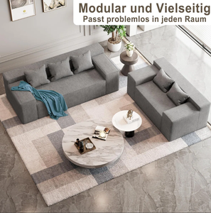 Vente en gros usine : Canapé trois places en tissu et éponge, design moderne, pour salon, appartement, hôtel, configuration en ligne droite - Product Image 3