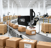 Système de gestion des données d'étiquettes activé par la numérisation, intégré à la base de données N-mark ERP, avec identification automatique, impression et application