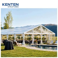 KENTEN Tente de réception rectangulaire de luxe à montage instantané, mobile pour 300 personnes, idéale pour événements et mariages