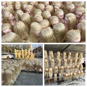 Tête de mannequin en cheveux humains très longs pour la formation en <span class=keywords><strong>coiffure</strong></span> et en cosmétologie des mariées, pour la pratique et les démonstrations de <span class=keywords><strong>coiffure</strong></span> - Product Image 5