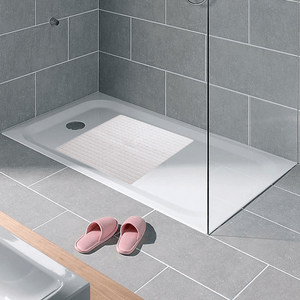 Tapis de douche antidérapant en PVC blanc 55x55 cm avec ventouses et trous de drainage, anti-moisissure, antibactérien - Product Image 6