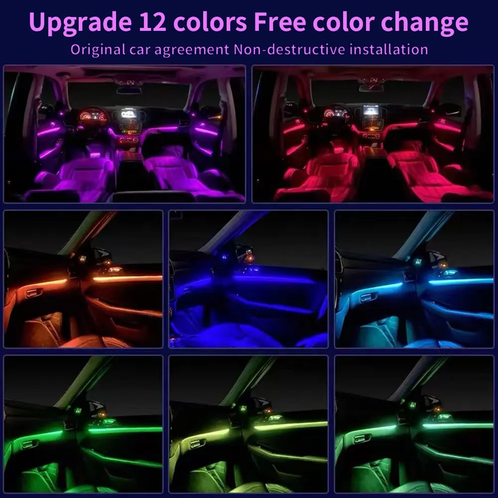 W166 W218 W292 W212 Luz decorativa para coche Actualización de 3 colores Luz ambiental de 12 colores para Mercedes Benz