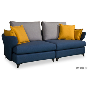 Sofá BAS931C, Muebles Modernos de Lujo para Sala de Estar, Tapizado en Cuero Genuino, 3+2+1 Plazas, Varios Colores, Malasia - Product Image 1