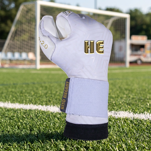 Meilleurs gants de gardien de but de football professionnel Nouveaux gants de football en latex respirant avec doigts de protection Couleur blanche - Product Image 3