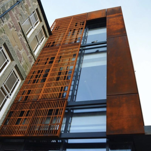 Revêtement en aluminium extrudé découpé au laser pour façade de bâtiment en acier Corten, revêtement mural extérieur en aluminium - Product Image 3