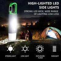 Mini lampe torche LED haute puissance pratique pour le camping, 3 LED et lumières latérales, zoom télescopique, lumière étanche, abat-jour
