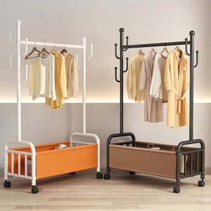 Séchoir à linge moderne de haute qualité, écologique et facile à déplacer pour salon, et porte-vêtements portable pour chambre avec panier suspendu - Product Image 5