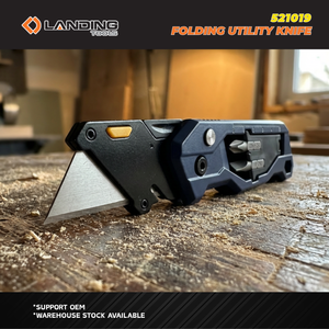 Couteau pliant multifonction robuste 521019 avec embouts de tournevis et lame en acier au carbone pour le bricolage professionnel et la découpe de boîtes - Product Image 4