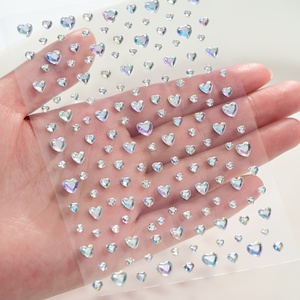 1 pièce de <span class=keywords><strong>strass</strong></span> en cristal 3D auto-adhésifs scintillants |   Autocollants pour le visage et le corps, mini autocollants en forme de cœur, pierres précieuses, <span class=keywords><strong>maquillage</strong></span> multicolore - Product Image 2
