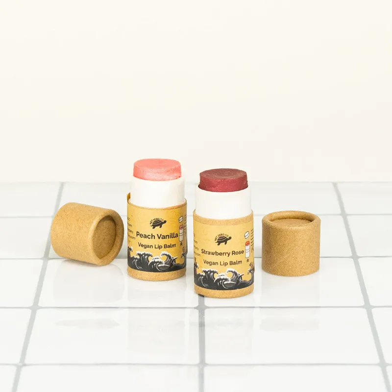 Low MOQ Custom Logo Printed Empty Lip Balm Tube Mini Size 5g 0.2oz Push Up Paper Tube Cheapest Price