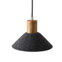 Lámpara Colgante Acústica Absorbente de Sonido con Pantalla de Fieltro PET, Cuerpo Negro/Gris, LED Blanco Cálido, Altura Ajustable