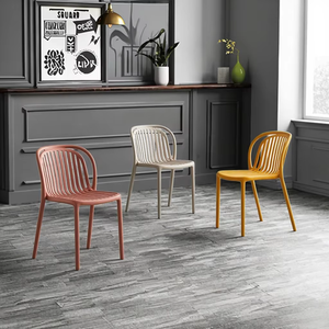 Sillas De Restaurante sedia bianca moderna Cafe all'aperto duro di plastica sedie alte mobili per la casa moderna semplice sgabello di plastica - Product Image 5