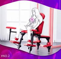 Chaise Sexuelle en Métal Rouge Sexy pour Positions Amoureuses de Couple, Utilisation en Chambre, Multifonction avec Menottes BDSM, Produit Adulte