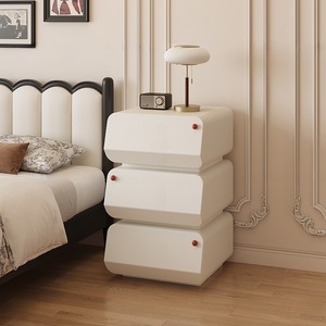 Retro Style Trendy Cabinet Solid Wood <b>Storage</b> Four Drawer <b>Chest</b> Bedroom Bedside Table - Product Image 1