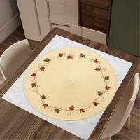 Vente en gros de tapis de table en plastique PP brodés de feuilles tombées, non toxiques, de la marque Yichuan, 32 cm, 36 cm, 38 cm