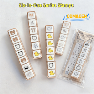 Sello Personalizado de Seis Sellos con Patrón Personalizado, Material Duradero, para Regalos de <span class=keywords><strong>Boda</strong></span>, Envoltura, Álbumes de Recortes, Manualidades - Product Image 4