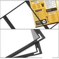 Yimi Yimi-112703 Porte-menu A4 en PU+PVC tendance pour restaurant et café, couverture continue 3 pages