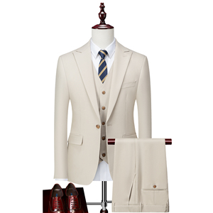 <span class=keywords><strong>Trajes</strong></span> Grises Claros para <span class=keywords><strong>Hombre</strong></span>, Traje de Novio para Negocios, Padrinos de Boda/Cena, 3 Piezas (Chaqueta + Chaleco + Pantalones) con Dos Botones MBS563 - Product Image 5