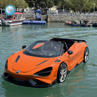 Voiture de sport amphibie commerciale avec moteur de 90 à 115 CV, vitesse de 60 km/h, capacité de charge de 375 kg pour parc d'attractions aquatique flottant