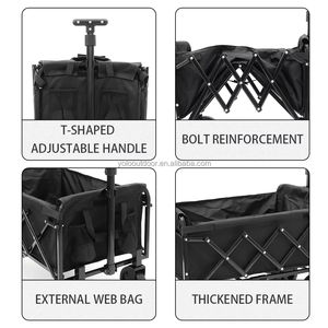【売れ筋】ブラック アウトドア 折りたたみ ワゴン ステンレス製 子供用 ミニ ビーチカー OEM カスタマイズ可 卸売 - Product Image 2