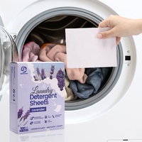 Feuilles de lessive écologiques parfum lavande avec enzymes puissantes anti-taches