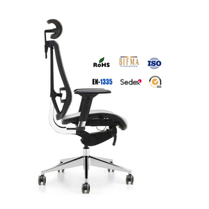Sang trọng có thể điều chỉnh điều hành Ghế văn phòng Ergonomic xoay làm việc máy tính lưới vải cổ bọt thiết kế với kim loại nhôm - Product Image 1