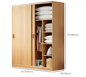 Armoire de chambre à coucher autoportante en mélamine de qualité supérieure |   Taille/Couleur personnalisées |   Armoire portable DIY au design moderne, durable et écologique - Product Image 6