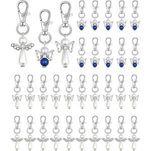 Porte-clés ange personnalisé avec pierre de naissance, porte-clés ange gardien sur mesure, cadeau de mariage, baptême, souvenir, vente en gros, fabrication OEM - Product Image 1