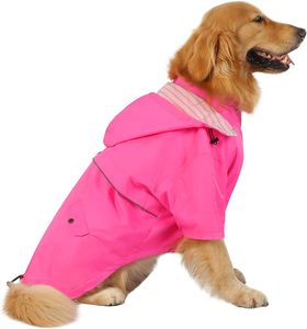 Qiqu Proveedor Personalizado Nuevo Diseño Impermeable <span class=keywords><strong>para</strong></span> <span class=keywords><strong>Perros</strong></span>, Poncho de Doble Capa con Cremallera, Chaqueta Impermeable con Capucha Desmontable y Orificio <span class=keywords><strong>para</strong></span> Correa <span class=keywords><strong>para</strong></span> <span class=keywords><strong>Perros</strong></span> - Product Image 2
