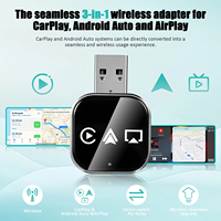 Adaptador Inalámbrico para Espejo Retrovisor con CarPlay y Android Auto, WiFi 2.4/5GHz, Bluetooth 5.0, USB, Pantalla Adaptativa para Compatibilidad Universal