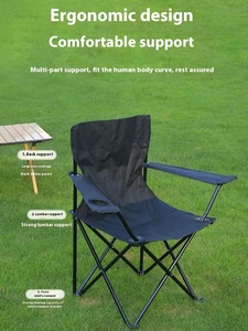 Outdoor <strong>Folding</strong> Chair <strong>Armchair</strong> with Cup Holder Lightweight Portable Camping Chair Beach Chair - Product Image 5