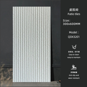 Baldosas de Porcelana <span class=keywords><strong>para</strong></span> Patio de Exterior, 300x600 mm, Resistentes a la Intemperie |   Baldosa Antideslizante y Resistente al Desgaste con Aspecto de Piedra <span class=keywords><strong>para</strong></span> Pared y Suelo |   Serie QDX - Product Image 2