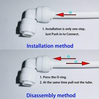 Raccord coudé rapide fileté femelle 1/4 po pour tube de 1/4 po DE, accessoire pour filtre purificateur d'eau et système d'osmose inverse (RO)